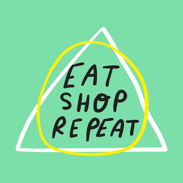 Eat shop repetir Banner Diseño gráfico dibujado a mano sobre fondo verde