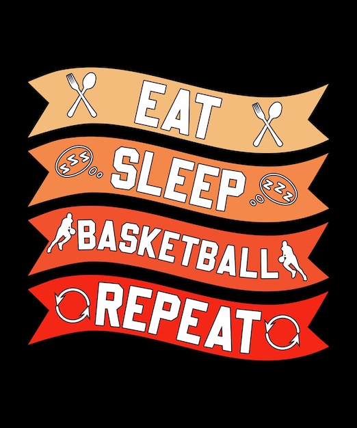 Vector eat sleep basketball repetir ropa deportiva, afiche vectorial, diseño de camisetas de baloncesto, basketball love