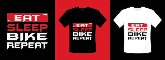 Vector eat sleep ciclismo repetir diseño de tipografía para camiseta