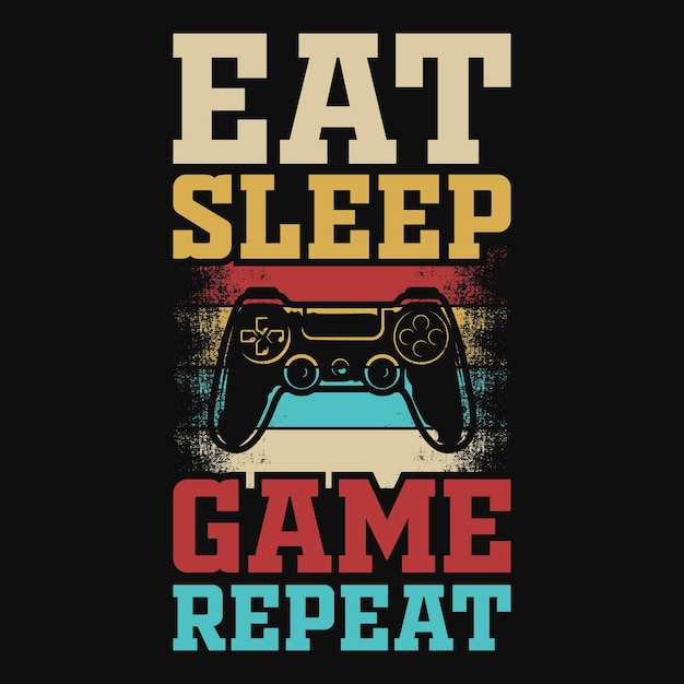 Eat Sleep Game Repeat diseño de camiseta