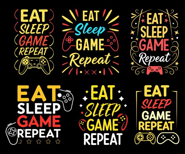 Eat Sleep Game Repeat Gamer Design