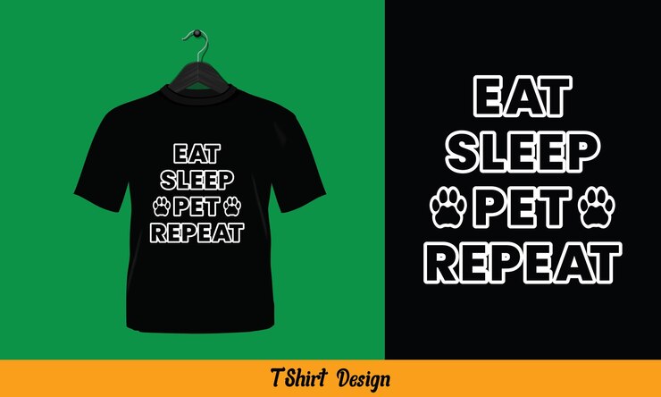 Eat sleep pet repeat - Diseño de vector de camiseta imprimible