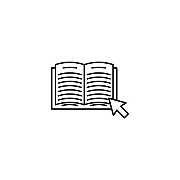 Ebook Icon Set Smartphone libro lector descarga símbolo vectorial en un estilo de relleno y delineado negro Signo de biblioteca digital