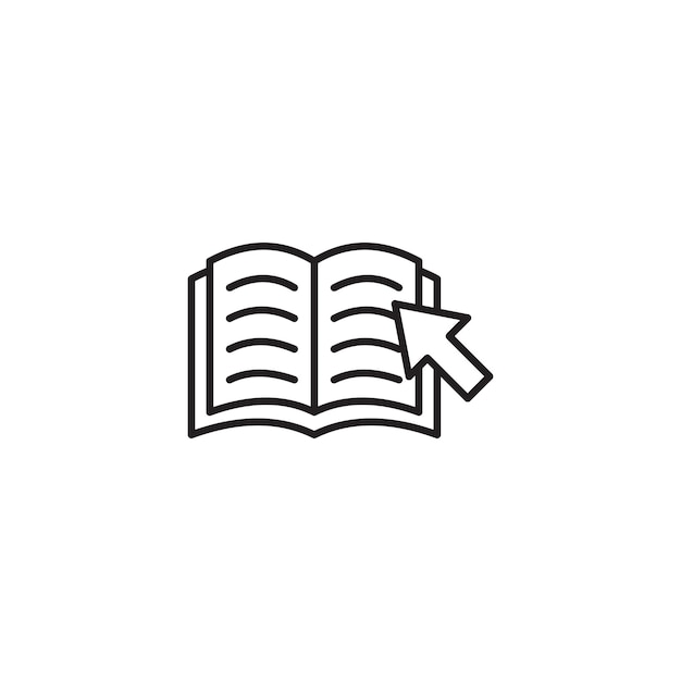 Ebook Icon Set Smartphone libro lector descarga símbolo vectorial en un estilo de relleno y delineado negro Signo de biblioteca digital