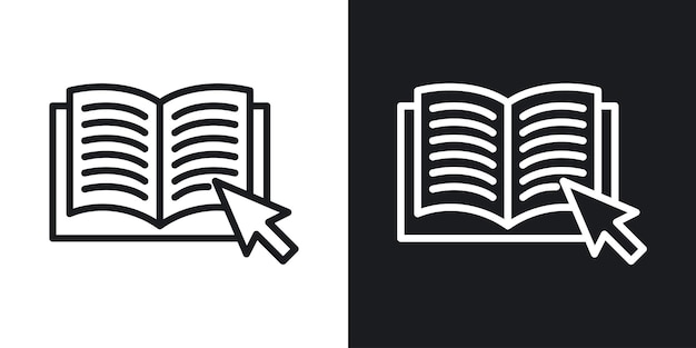 Ebook Icon Set Smartphone libro lector descarga símbolo vectorial en un estilo de relleno y delineado negro Signo de biblioteca digital