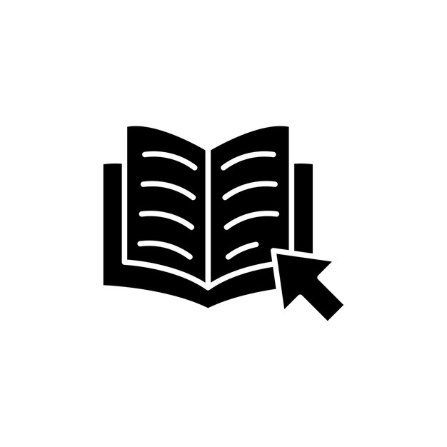 Ebook Icon Set Smartphone libro lector descarga símbolo vectorial en un estilo de relleno y delineado negro Signo de biblioteca digital