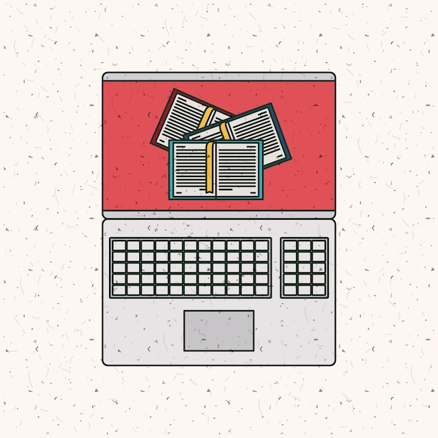 Ebook y el icono de la computadora portátil