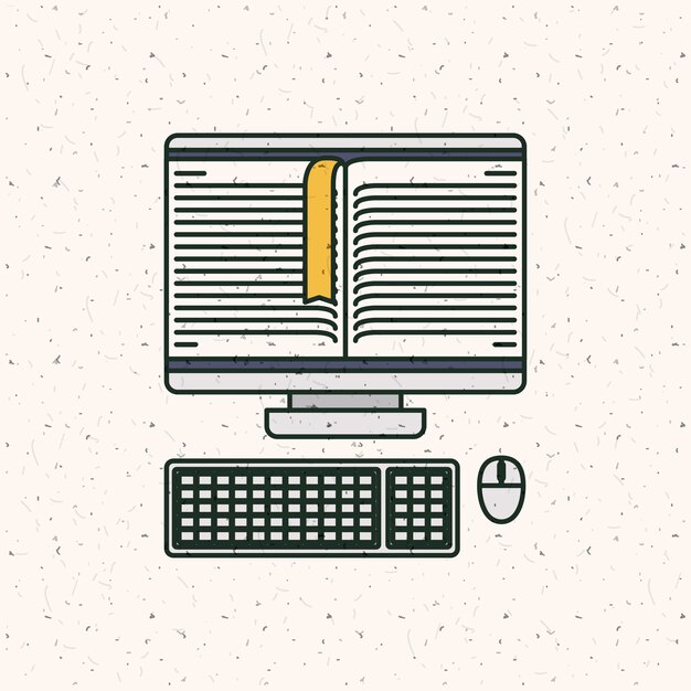 Ebook y el icono de la computadora