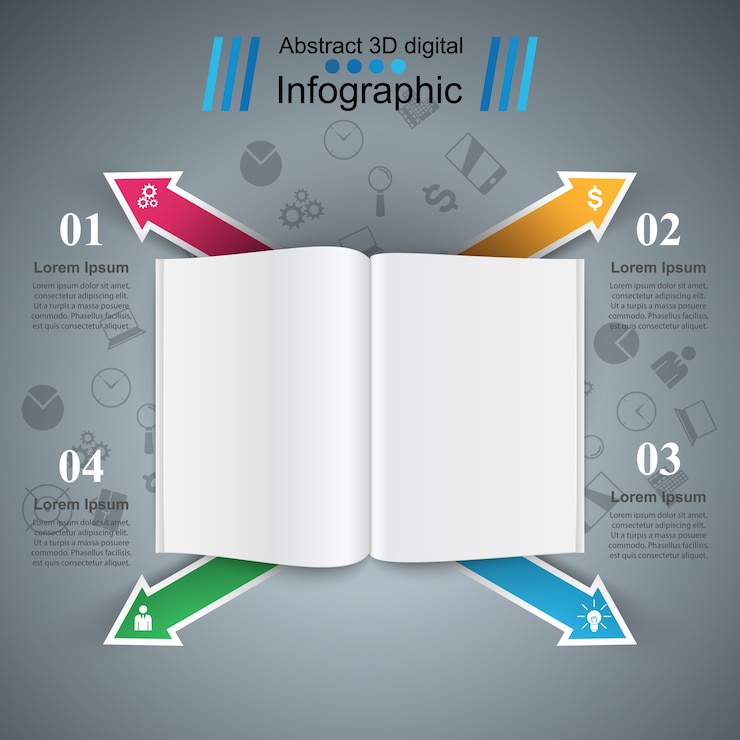Vector ebook infografía
