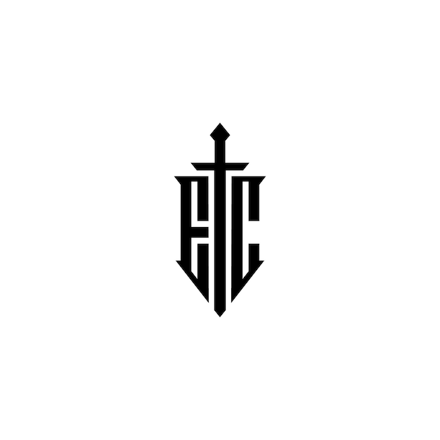 EC monograma logotipo diseño carta texto nombre símbolo monocromo logotipo alfabeto carácter simple logotipo