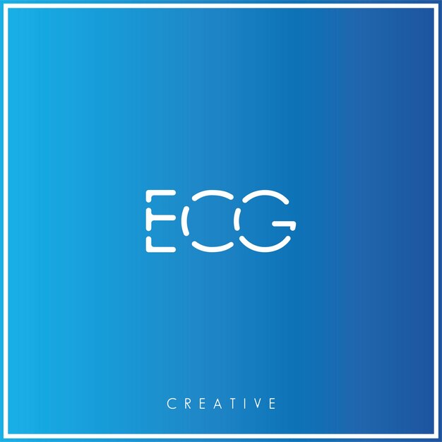 ECG Premium Vector último Diseño del logotipo Diseño creativo del logotipo Ilustración vectorial Monograma del logotipo mínimo