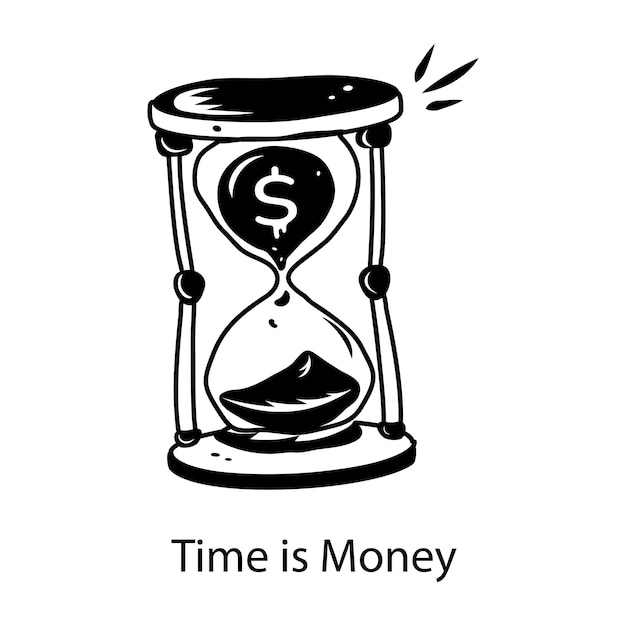 Echa un vistazo al dibujo del icono del tiempo es dinero