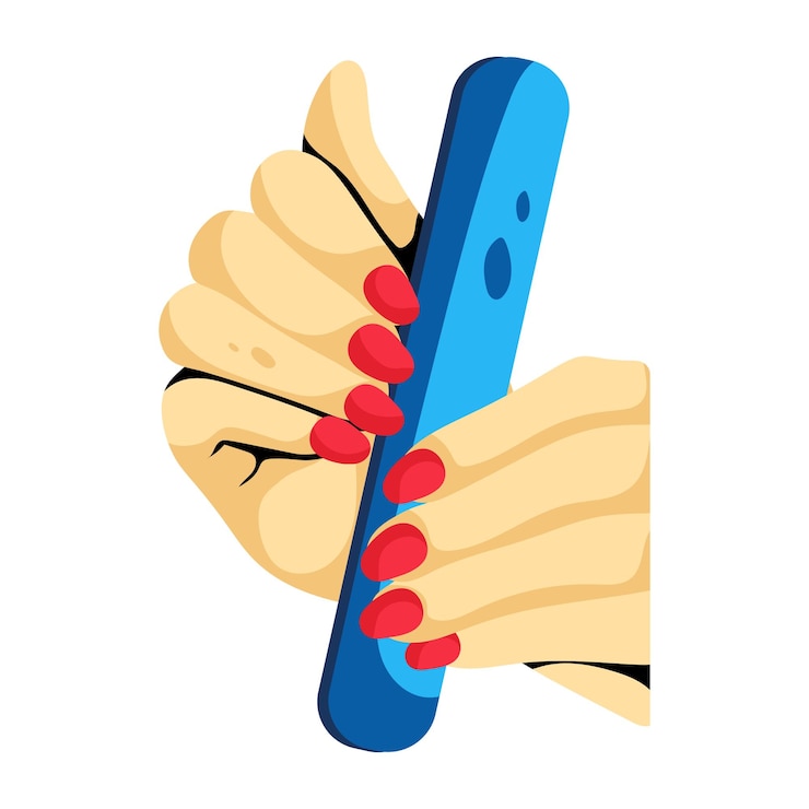 Vector echa un vistazo al icono plano del archivo de uñas