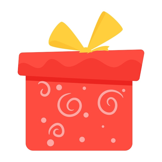 Echa un vistazo al icono plano de la caja sorpresa
