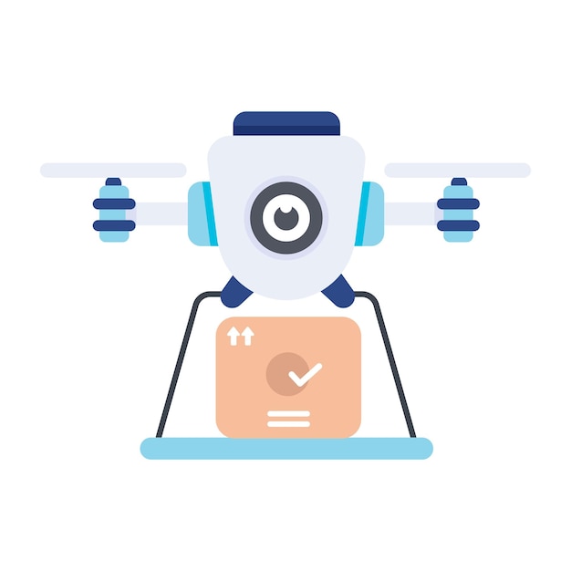Echa un vistazo al icono plano de entrega de drones