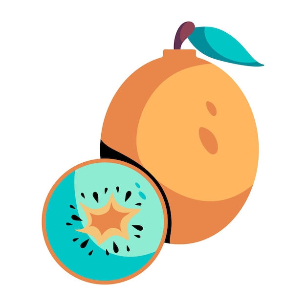 Vector echa un vistazo al icono plano de kiwi