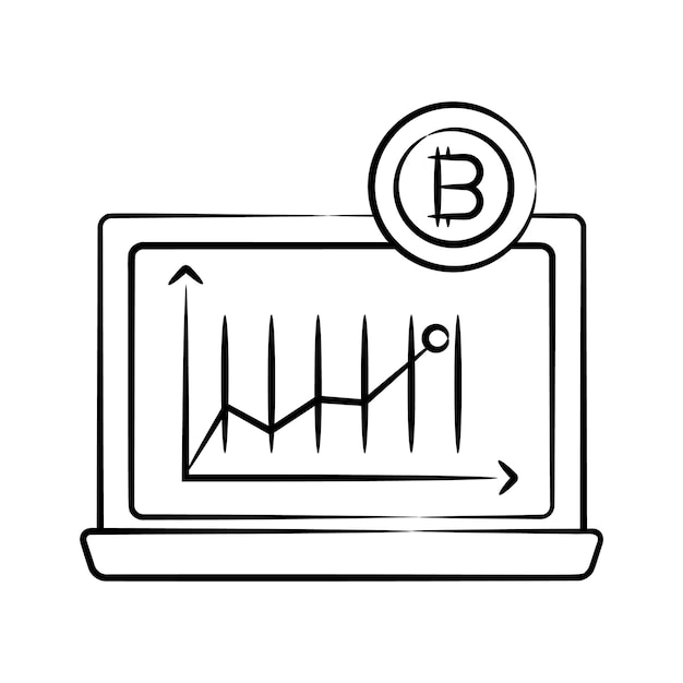 Echa un vistazo al último ícono de estilo dibujado a mano del mercado de bitcoin