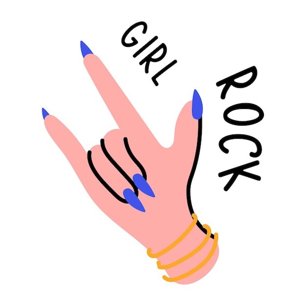 Vector echa un vistazo a esta genial pegatina de girl rock