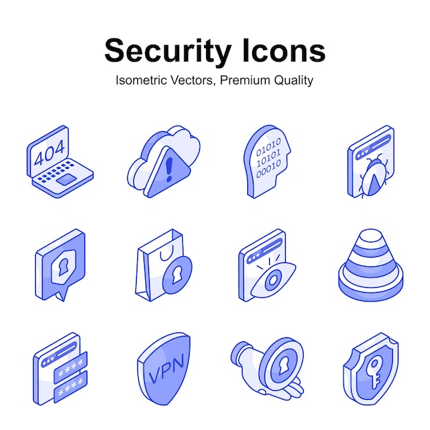 Echa un vistazo a este hermoso diseño de iconos de seguridad establecidos en estilo moderno