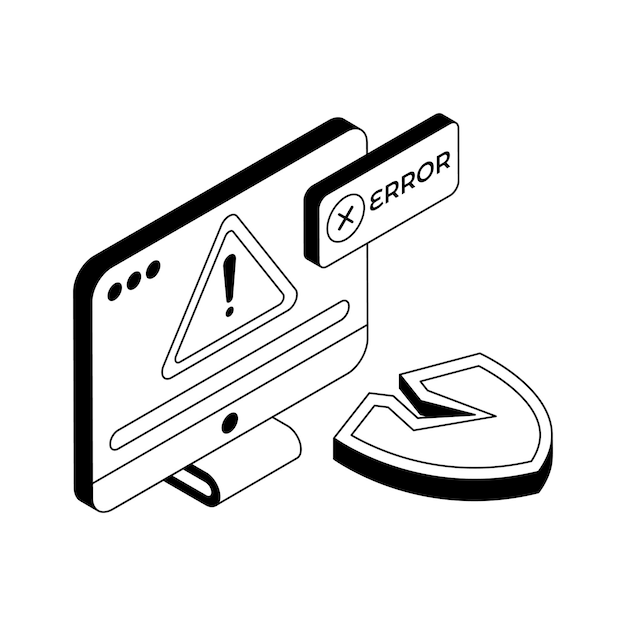 Echa un vistazo a este icono isométrico de violación de seguridad de datos
