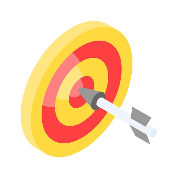 Echa un vistazo a este icono visualmente perfecto del diseño vectorial objetivo objetivo del dartboard