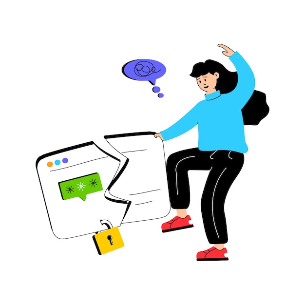 Echa un vistazo a esta ilustración plana de sitio web bloqueado