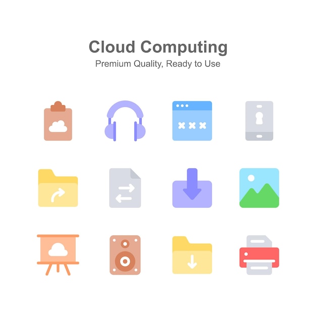 Echa un vistazo a este increíble conjunto de iconos de computación en la nube