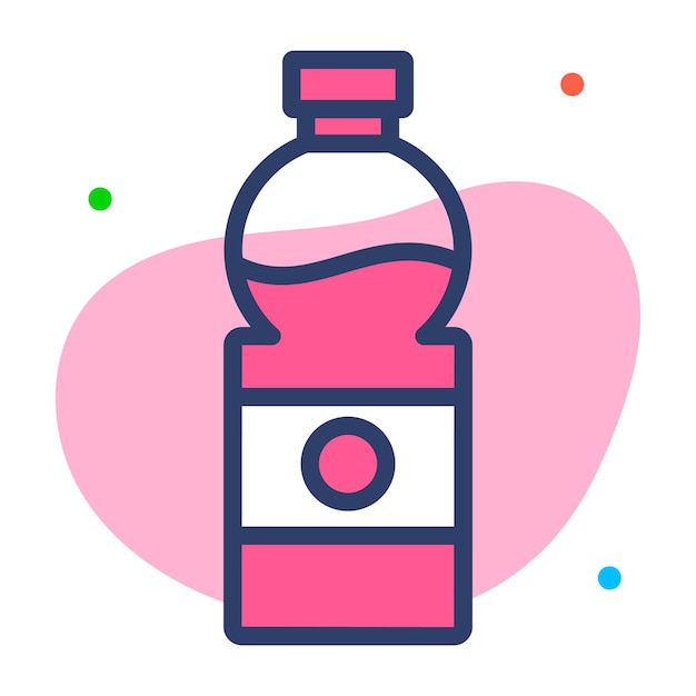 Echa un vistazo a un increíble icono de botella de agua en estilo editable