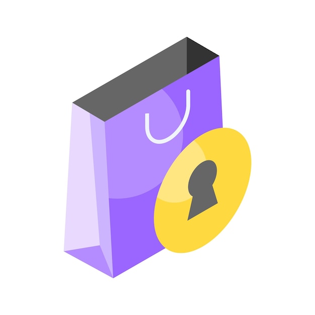 Echa un vistazo a este increíble icono de seguridad de bolsa de compras listo para usar vector
