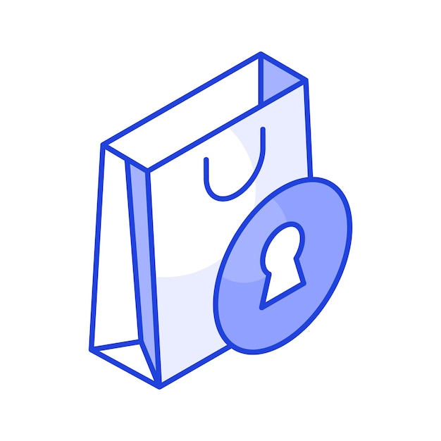 Echa un vistazo a este increíble icono de seguridad de bolsa de compras listo para usar vector