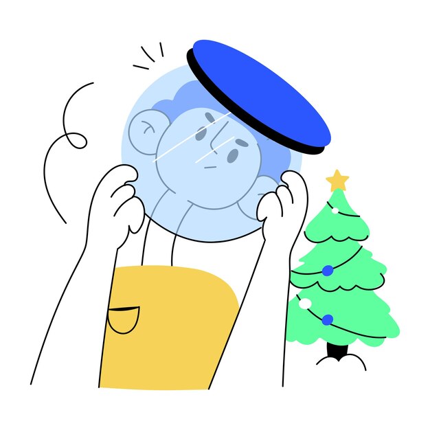 Echa un vistazo a la mini ilustración del estilo de doodle de preparación de Navidad