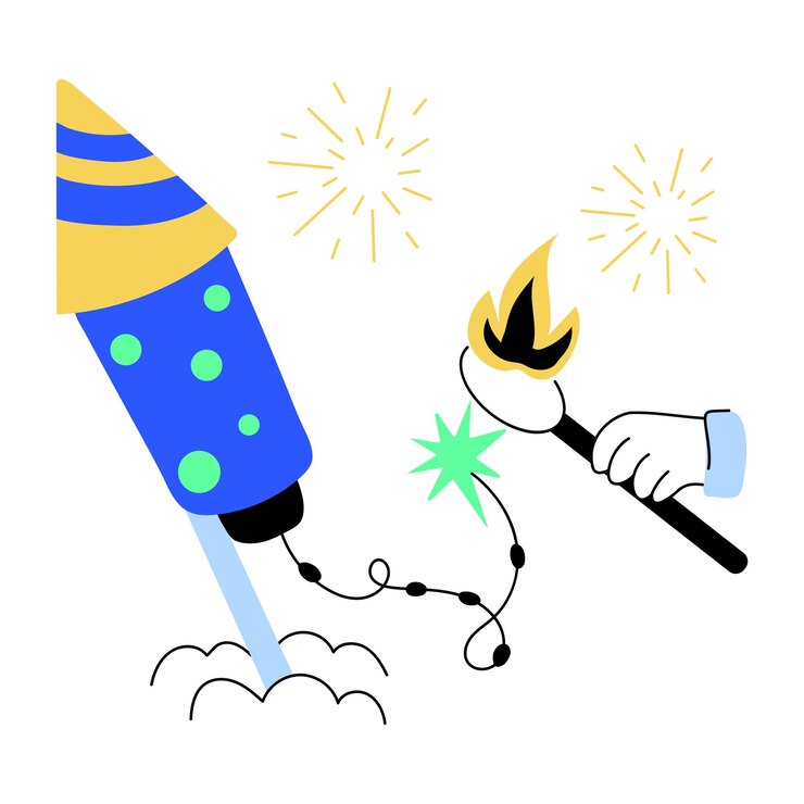 Vector echa un vistazo a esta mini ilustración de fuegos artificiales navideños