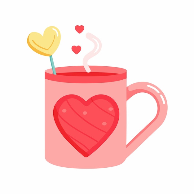 Echa un vistazo a la pegatina plana de la bebida de amor en un fondo blanco aislado 2