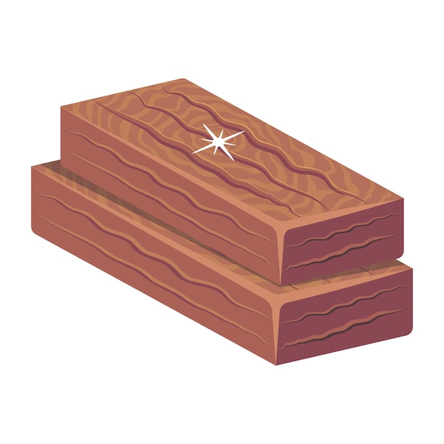 Echa un vistazo a este vector de icono de tablones de madera 2d