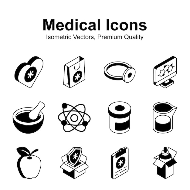 Eche un vistazo a este conjunto de iconos isométricos médicos y de atención médica diseñados de manera creativa