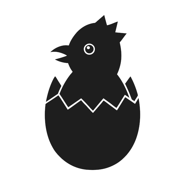 La eclosión del pollo de Pascua a partir de la ilustración del vector del huevo