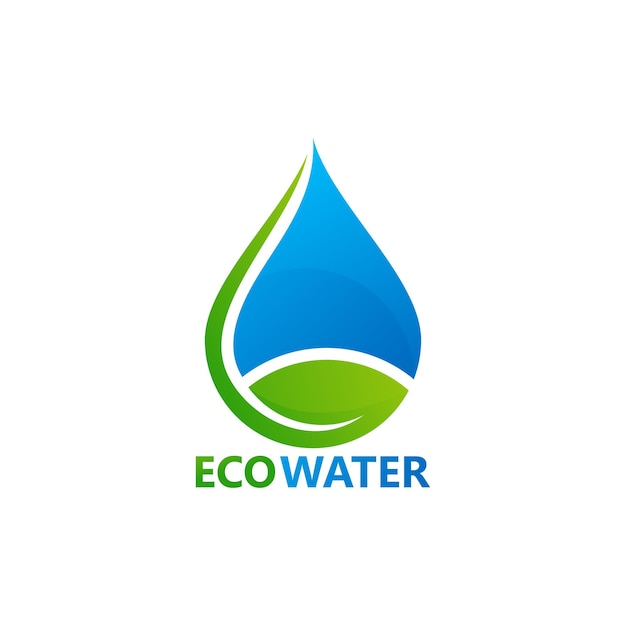 Eco Agua Logotipo Plantilla Diseño Vector Emblema Diseño Concepto Símbolo Creativo