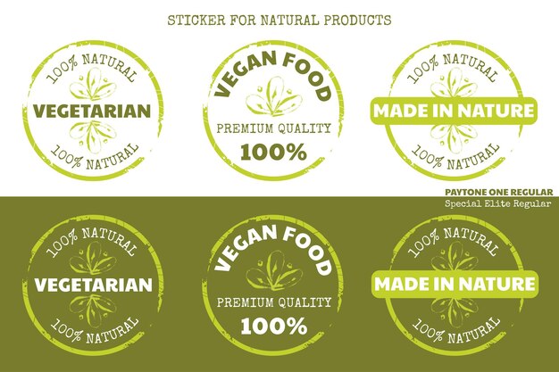 Vector eco bio productos orgánicos y naturales pegatina etiqueta insignia y logotipo ecología icono