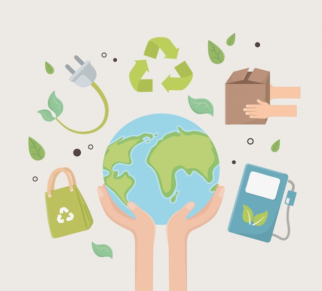 Eco ciudad y diseño de salvar planeta.