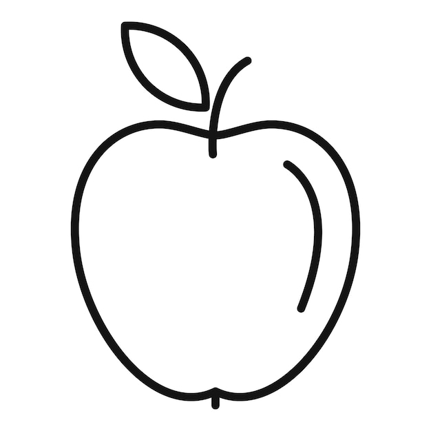 Vector eco manzana icono contorno vector granja orgánica persona jardín