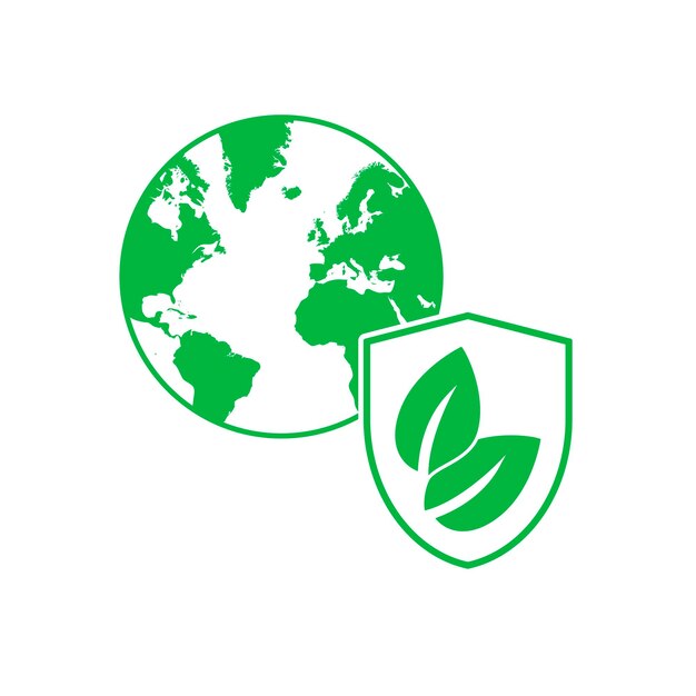 Eco mundo planeta tierra con escudo