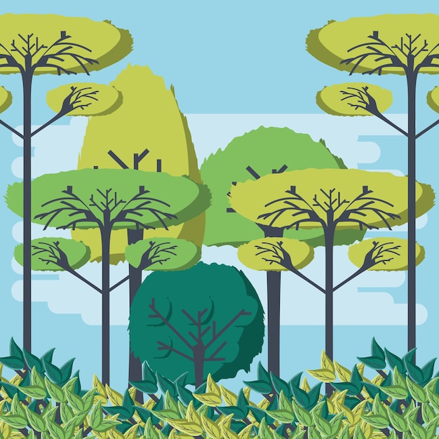 Vector eco style life green forest