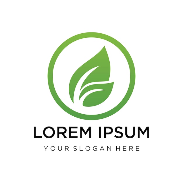 Ecología de la hoja verde Elemento de la naturaleza del logotipo