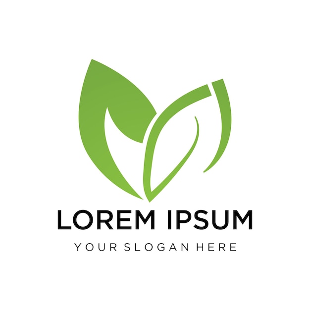 Ecología de la hoja verde Elemento de la naturaleza del logotipo