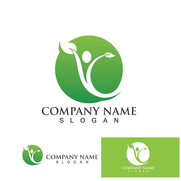 Ecología de la hoja verde Elemento de la naturaleza del logotipo