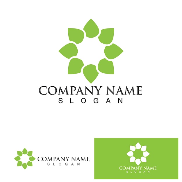 Ecología de la hoja verde Elemento de la naturaleza del logotipo