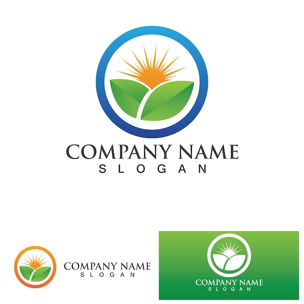 Ecología de la hoja verde Elemento de la naturaleza del logotipo