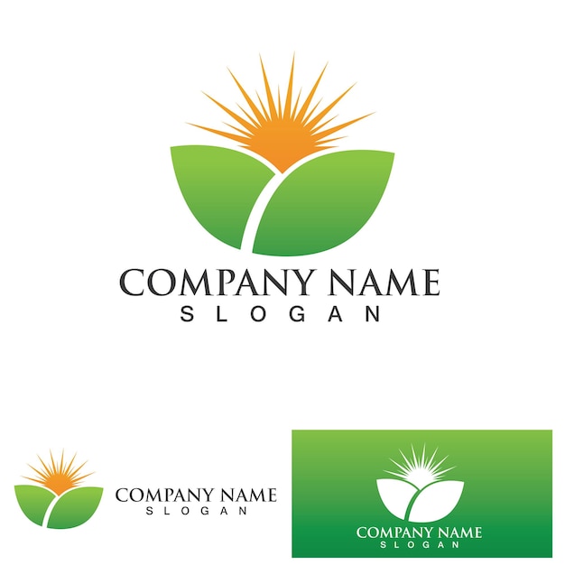 Ecología de la hoja verde Elemento de la naturaleza del logotipo