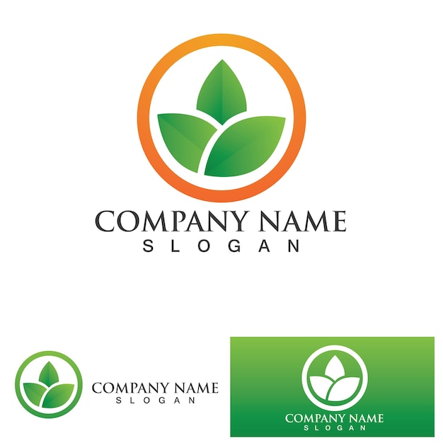 Ecología de la hoja verde Elemento de la naturaleza del logotipo