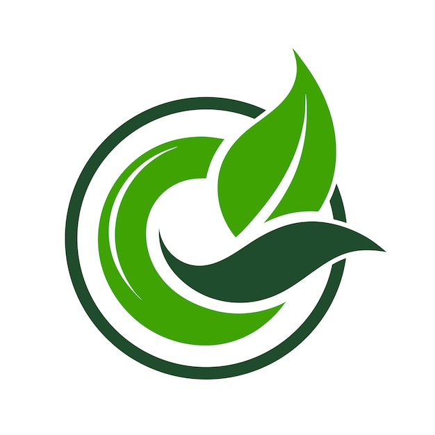 Ecología de la hoja verde Elemento de la naturaleza Vector Ilustración del icono del logotipo